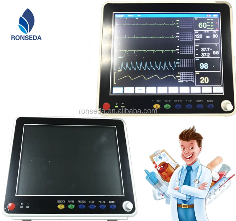 12.1 inch color TFT LED screen display multiple parameter patient monitor