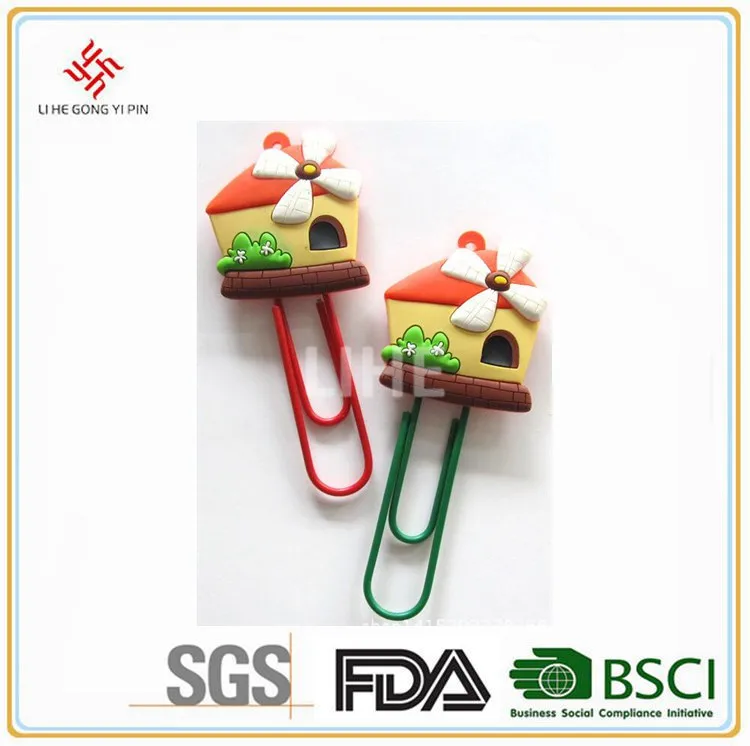 Мельница-образный мягкий пвх метка книги / закладки необычные книга клип скрепки