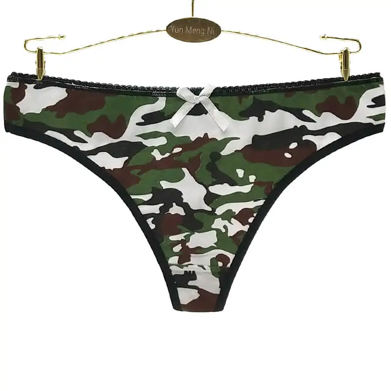 Yun Meng Ni Underwear Fashion Army Green Sexy Girls Daily Thongs