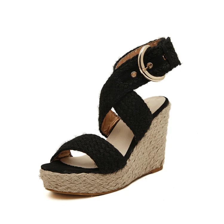 2019 New Ladies espadrille wedges heel sandals women shoes In Stock