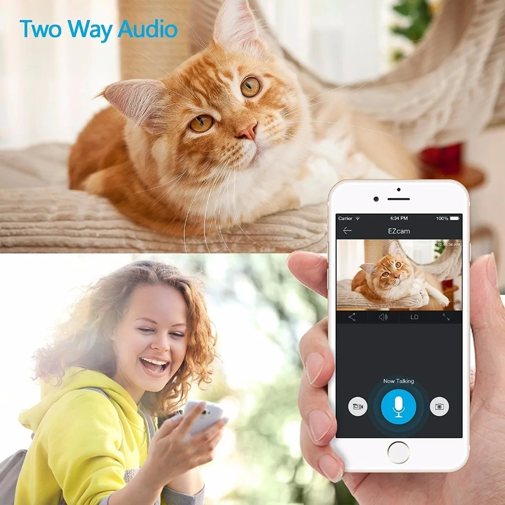 Wireless IP Camera HD 720P Mini Wifi Camera Network P2P Baby Monitor 960P CCTV Security Video Camera with IR-cut Two Way