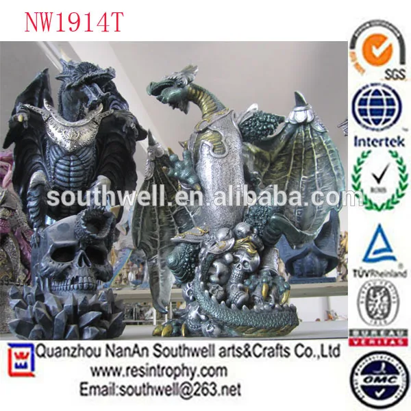 оптовая пользовательского смолы китайский дракон статуи сада