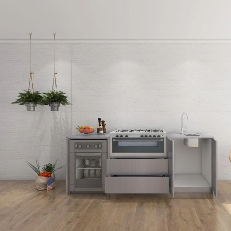 Outdoor kitchen island waterproof  freestanding metal kitchen cabinets modern design