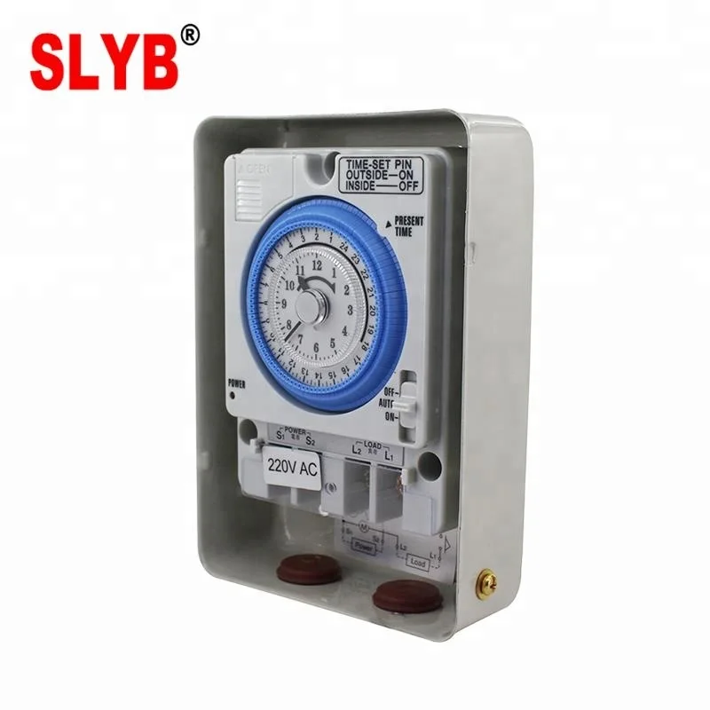 Механический Поворотный таймер TB35, переключатель с металлической коробкой, 24 часа, 220 В переменного тока