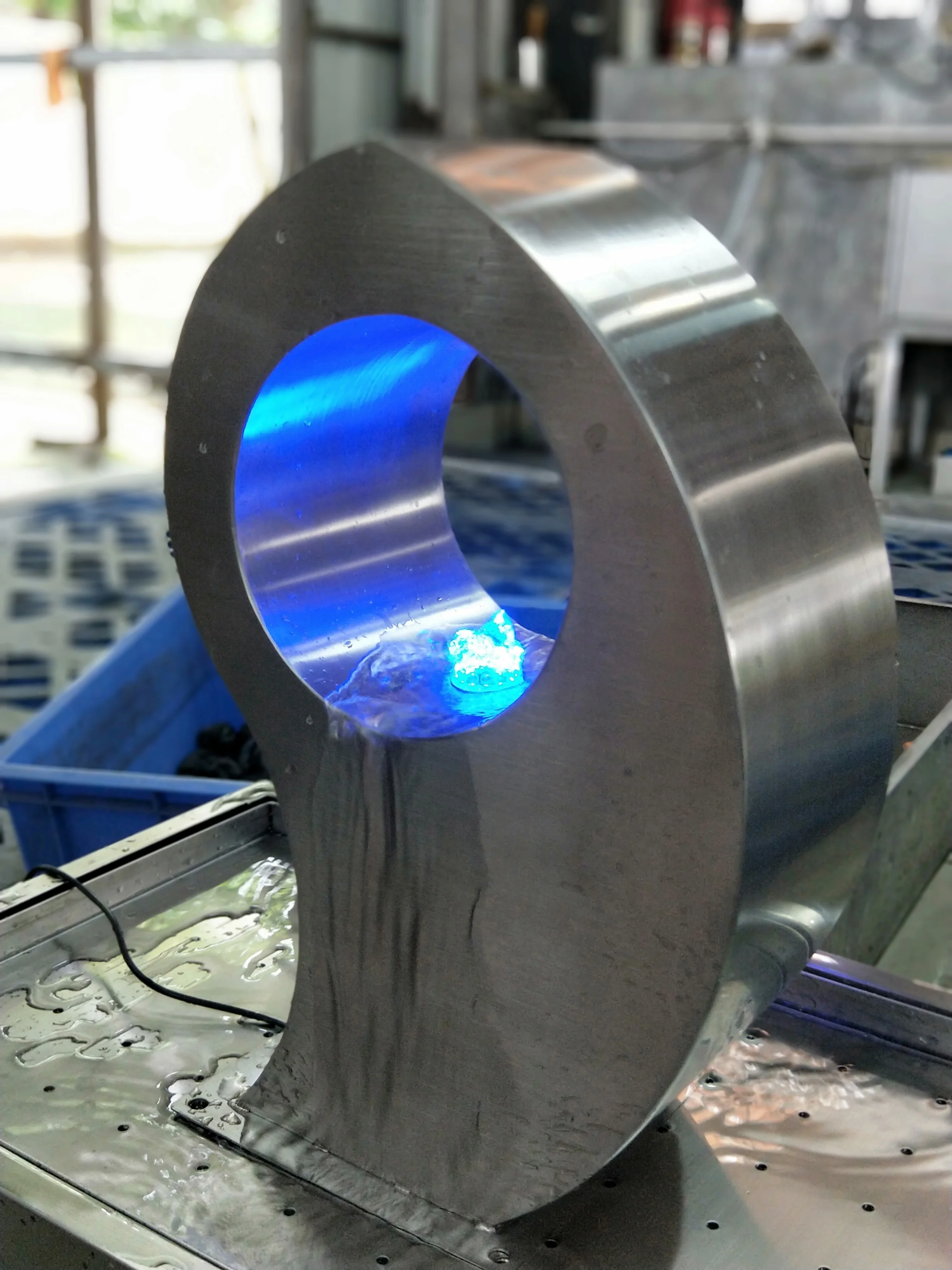 Decorative water fall landscape 304 stainless steel indoor office water fountain waterfall