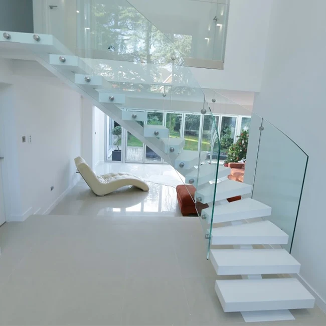 
Steel end cap wooden indoor stairs curved stair railing kits 