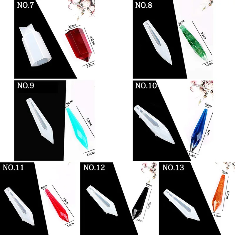 Формы для смолы, силиконовые формы для эпоксидной смолы, формы для литья подвесок, для подвесок, сережек, изготовление ювелирных изделий для поделок своими руками, 13 шт.