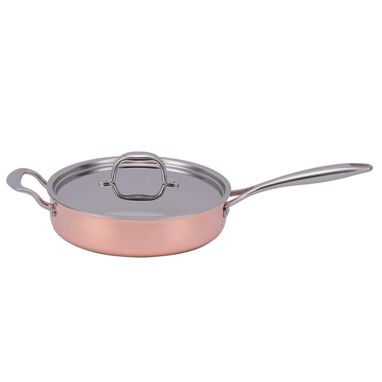 3-ply stainless steel non stick copper frying pan