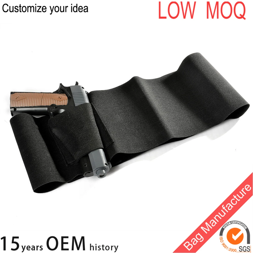 
Black Tactical Adjustable Concealed Carry Belly Band Waist Pistol Gun Holster with 2 Magazine Pouches 