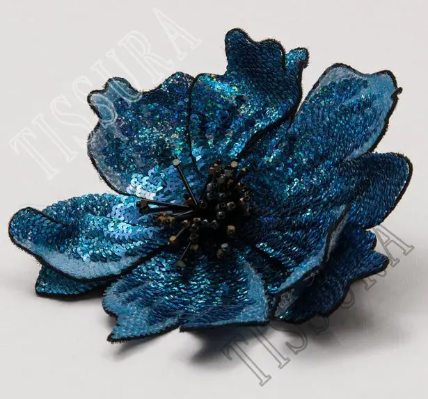 Custom Angel wings pattern Embroidered  Sequin  Iron on Patches For Clothing No Minimum