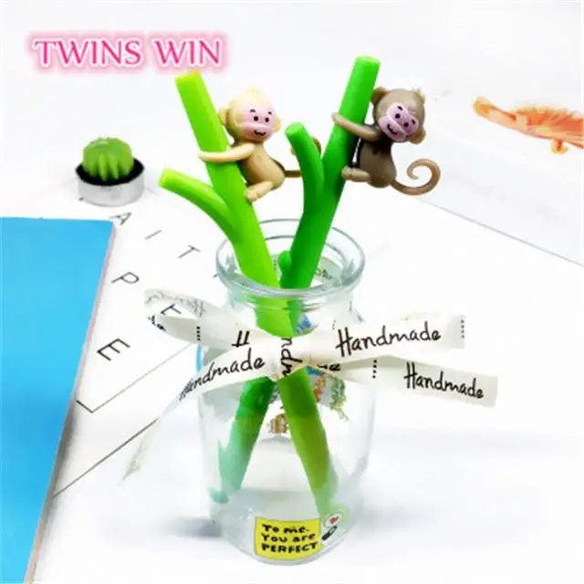 2019 студенческие канцелярские принадлежности по низкой цене, красивый дизайн, Маленькая обезьяна, кавайная гелевая ручка 1205