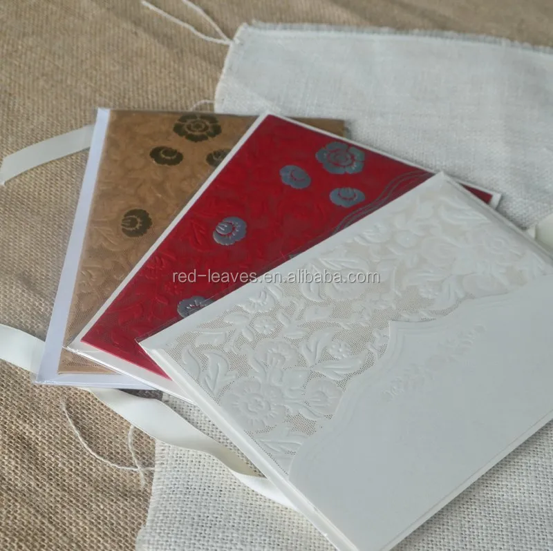 Redleaves letter theme wedding invitation cards