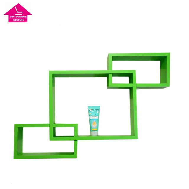 JS-BC007 Wood Wooden Floating Wall Cubes Cube Shelf