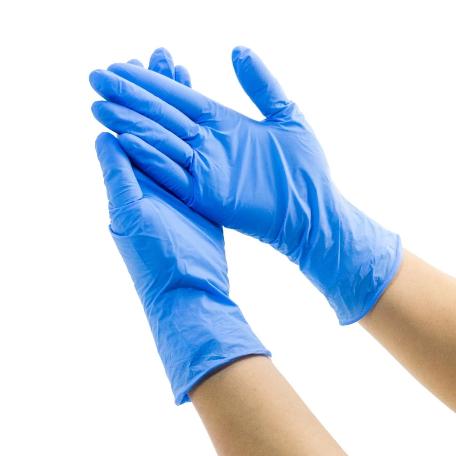 Produces Comfortable And Durable Blue Pure Nitrile Disposable Gloves Eaxmination