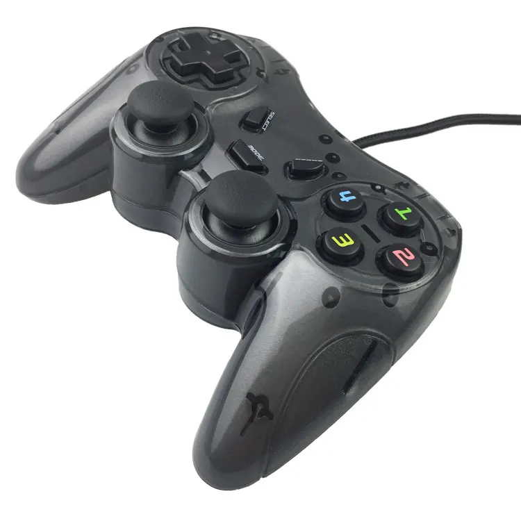 Factory low cost joystick black color gamepad with motors joypad for PC use USB wired controller
