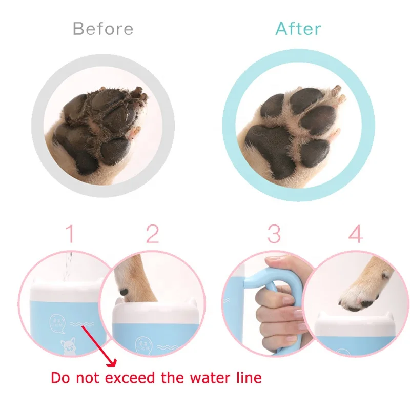 Pet Dog Foot Cleaning Cup Tools Silicone Washing Brush Claws Machine