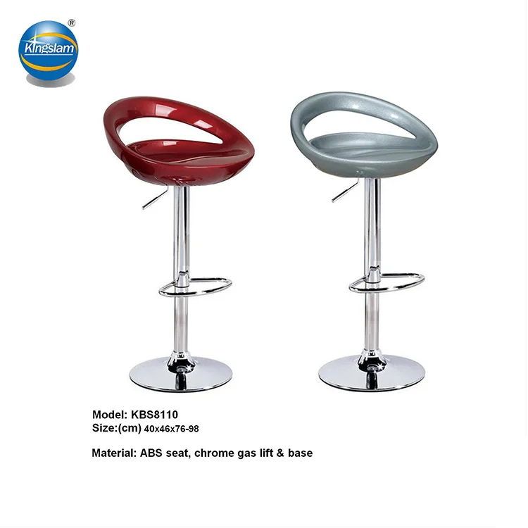 
comfortable swivel plastic bar chairs with backrest 