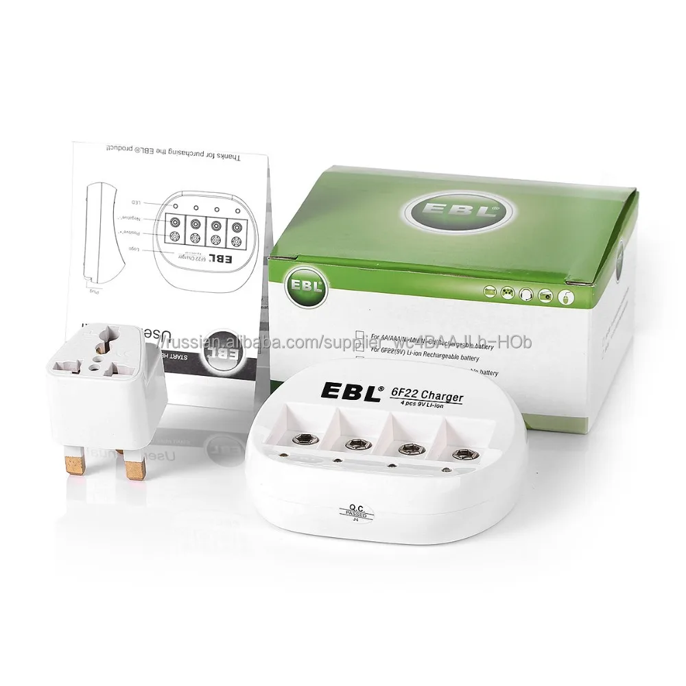 EBL 855 Литий-Ионный Аккумулятор Зарядное Устройство 4 Упак. 600 мАч 9 В 6F22 Аккумуляторная Батарея