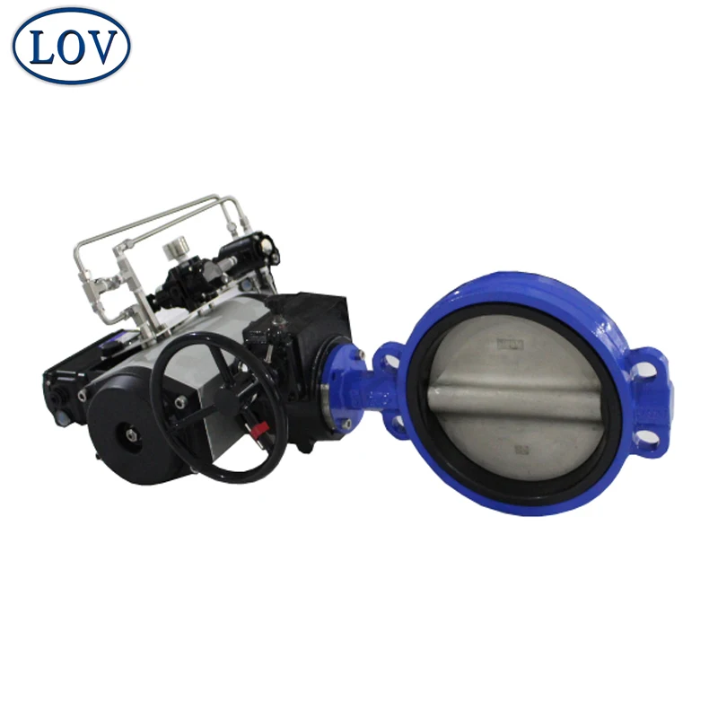Rortork Air Pneumatic Actuator Halar Disc Surface Butterfly Valve With YTC Positioner