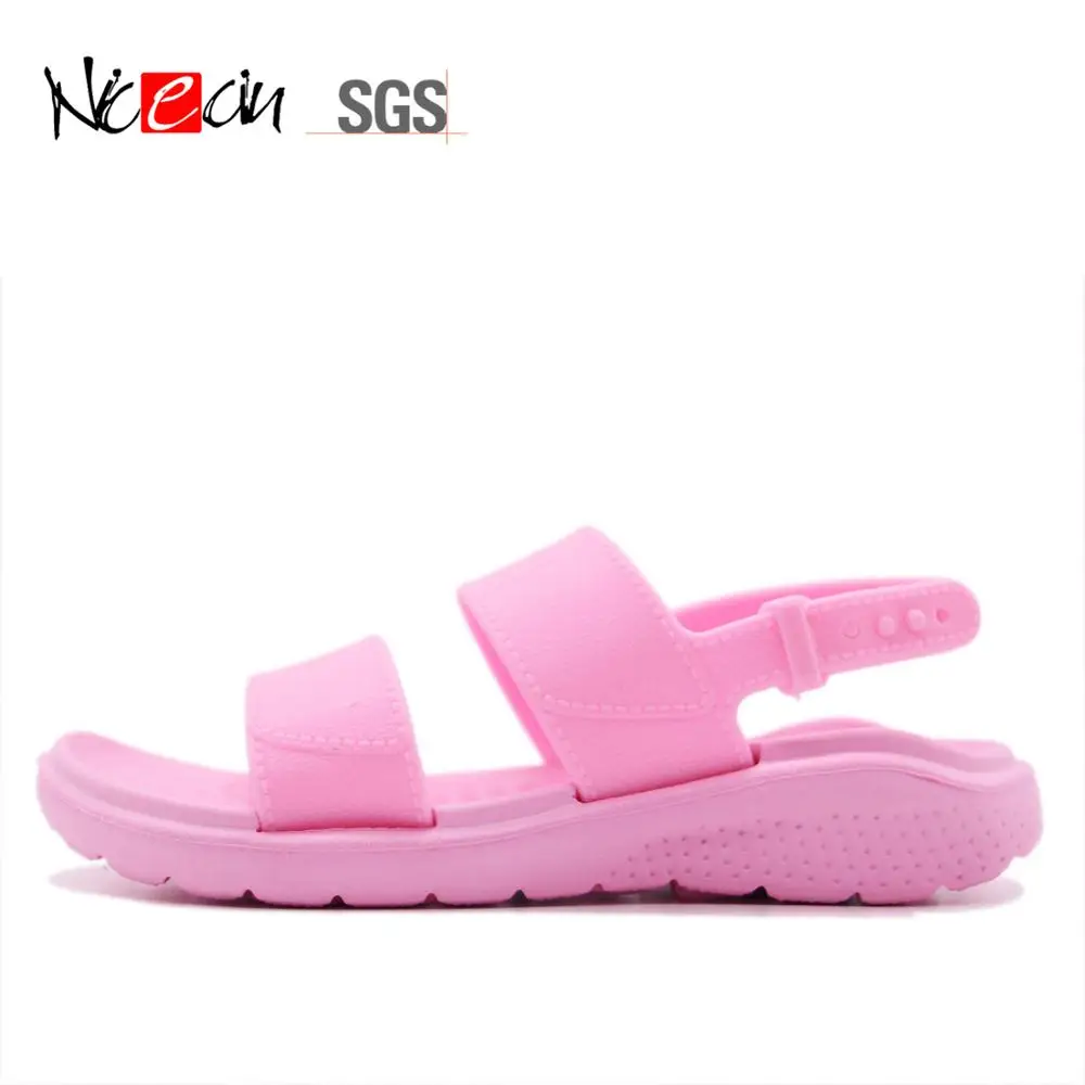 Розовые летние пляжные Повседневные тапочки, милые Нескользящие уличные сандалии для девочек