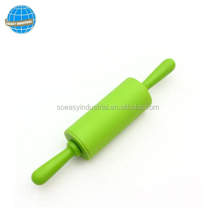 Silicone Rolling Pin Dough Roller for Pizza Cookie with PP Handle