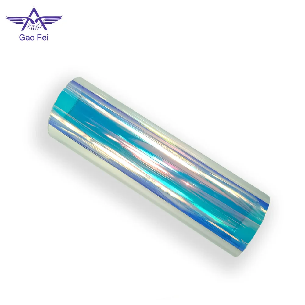 pvc holographic transparent iridescent film for making various bags/shoes