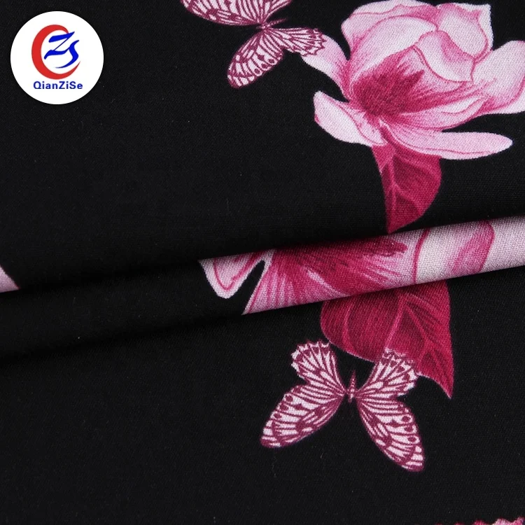 Free sample summer flower chiffon printed fabric for women dress