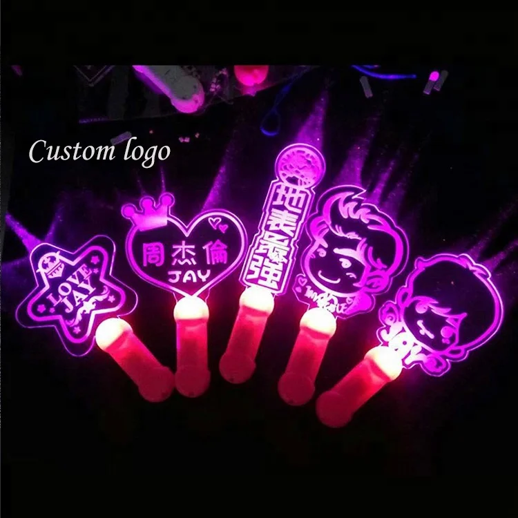 Party And Concert Favour LED lighting Acrylic Rainbow Stick, Singer Name printed LED Cheering Promotional Glowing Stick