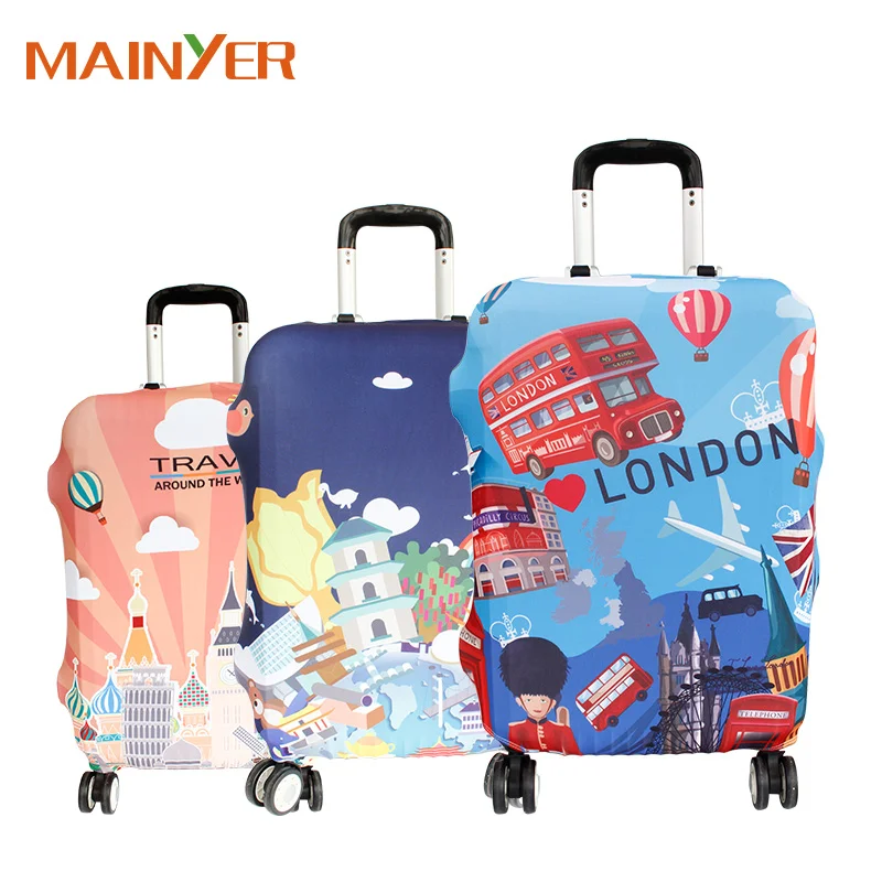 
Polyester Spandex Waterproof PVC Suitcase Protective Luggage Cover 