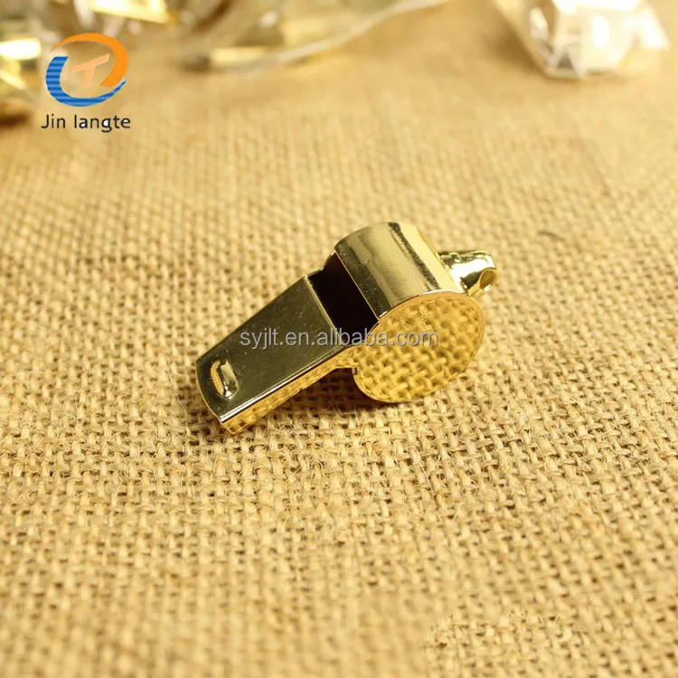 Wholesale OEM gold brass metal football basketball referee whistle