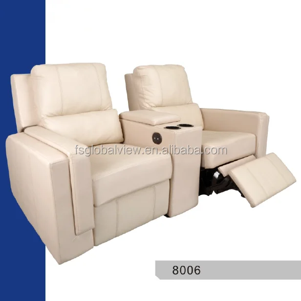 Modern Design Fashion Trend Leather Sofa Cinema Couple Seats Fashion Durable Quality With Cup Holder
