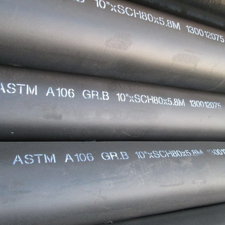 ASTM A106 24' SCH80 gr.b black steel seamless gas pipes
