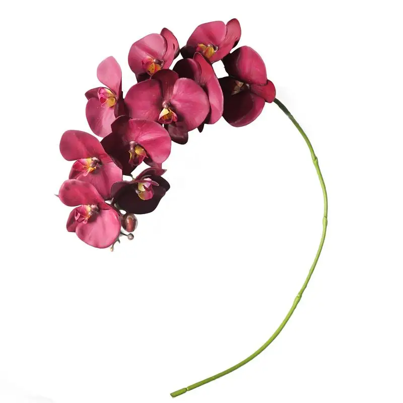 High quality 97CM 10 flowers and 2 buds phalaenopsis artificial latex orchid