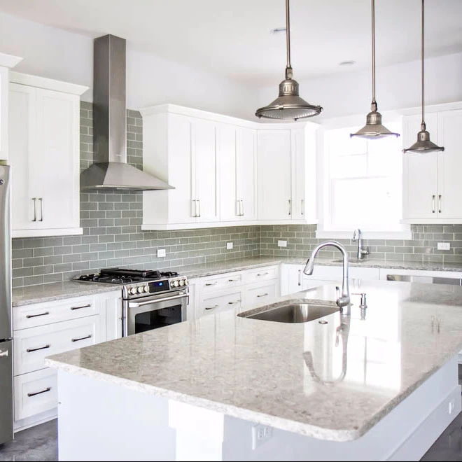 Cabinetry Manufacturer Modern Silver Flashing Lacquer Kitchen Design JS-192010