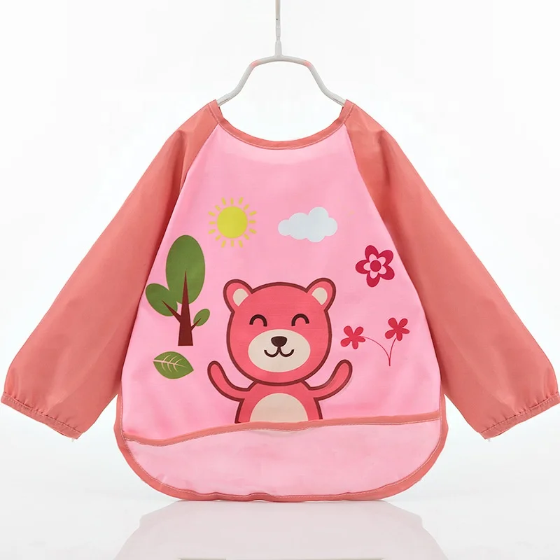 
New Cloths Apron Baby Feeding Baby Bibs Long Sleeve Waterproof 