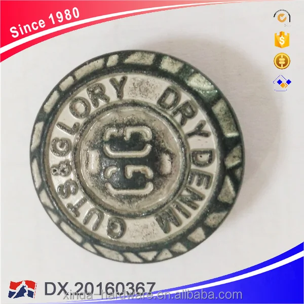 
Custom Design Dome Zinc Alloy Metal Jeans Buttons For Jeans 