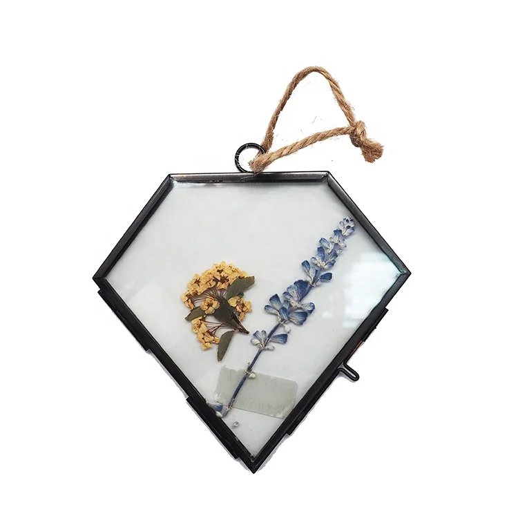New Product Dried Flower Square Mini Glass Photo Frame  2x2 picture frame