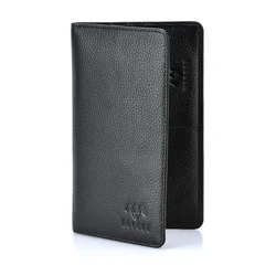 Factory price hot sale black genuine leather family travel wallet passport card holder