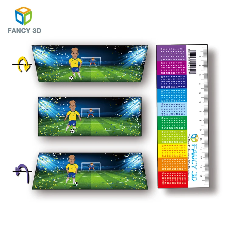 Zebulun Hot Sale 15CM DIY Customized Logo 3D Lenticular Print Plastic No Folding Ruler (60726031315)