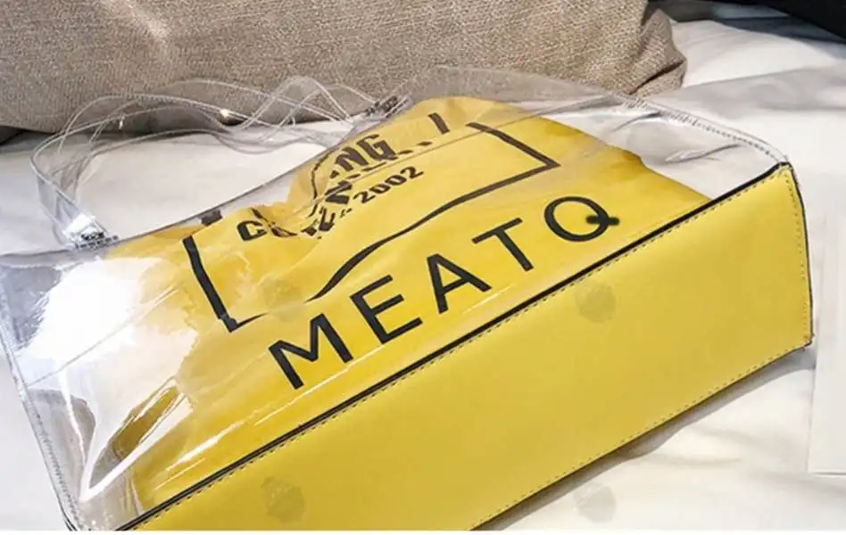Best selling PVC hand bag TPU beach bag fashion clear shopping bags transparent tote  plastic handbag
