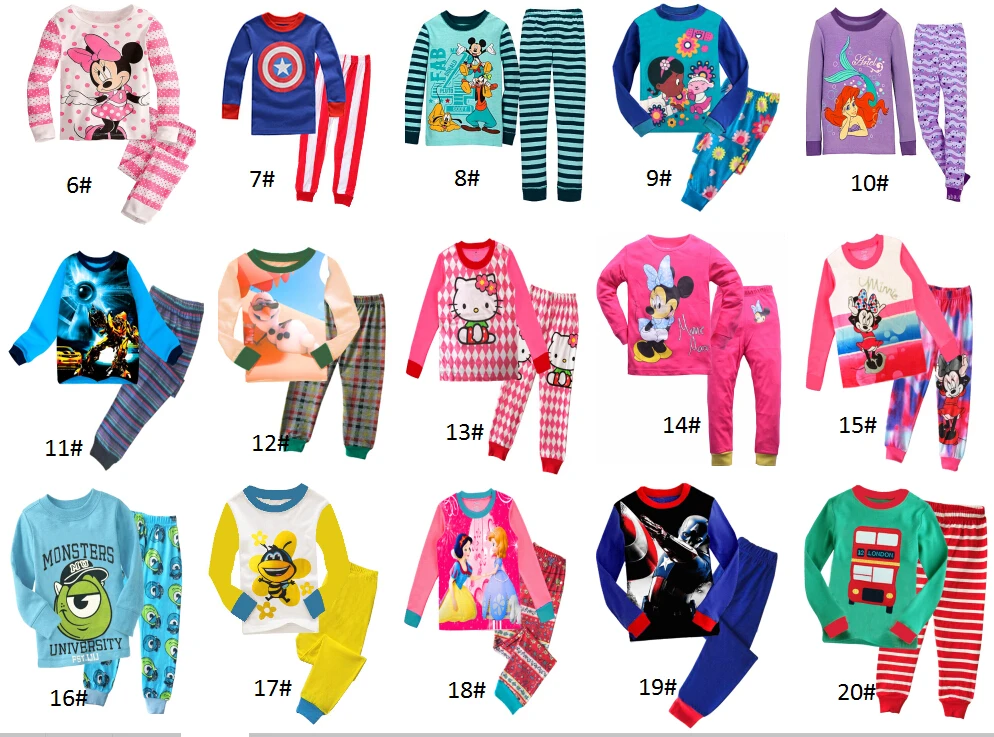 New Pyjamas boy girl kids long sleeve pajama set baby cartoon pajamas sleepwear kids clothes set