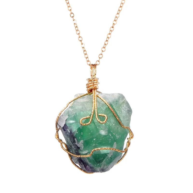 New original natural stone pendant necklace with wire
