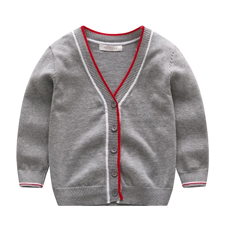 
V neck baby boys Fall winter children plain stripe kids sweater korean basic cardigan knit 