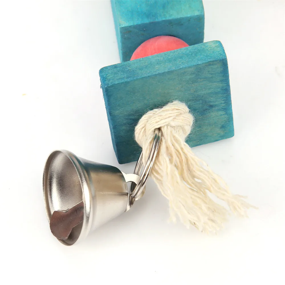 Colorful Wood Bird Hang Swing Toy for Large Parrot