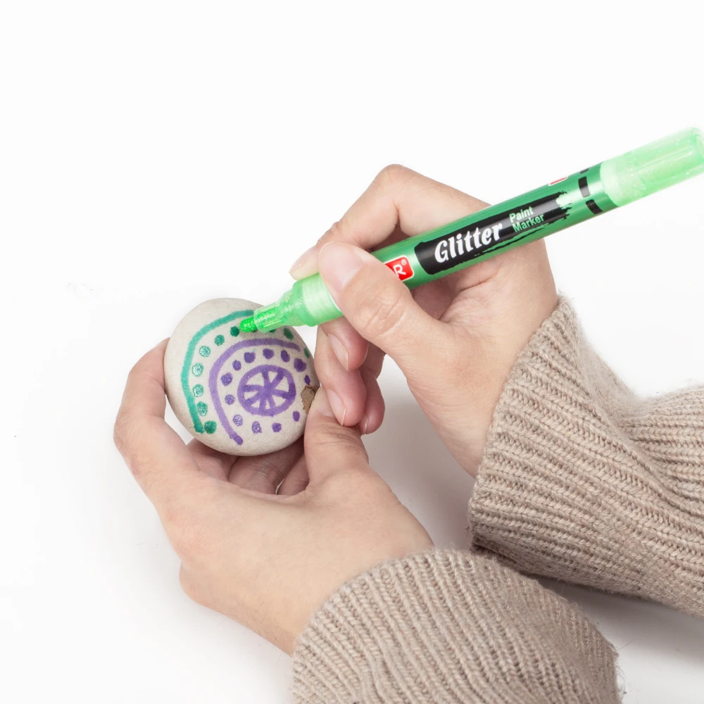 Индивидуальные zeyar блеск краски маркер на водной основе клапан краски действия ручки, средний наконечник, 12 видов цветов на водной основе краска акриловая ручка