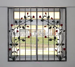 wrought iron window grill design