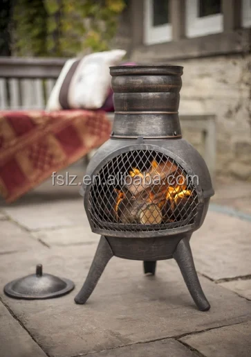 Small Cast Iron and Steel Chimenea Multi Fuel