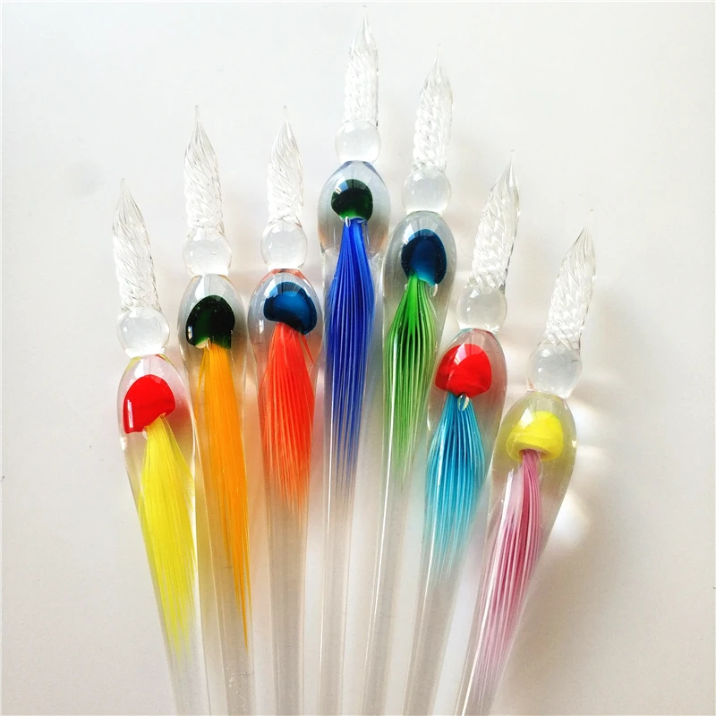 Colorful fancy  murano glass dip pen as creative gift