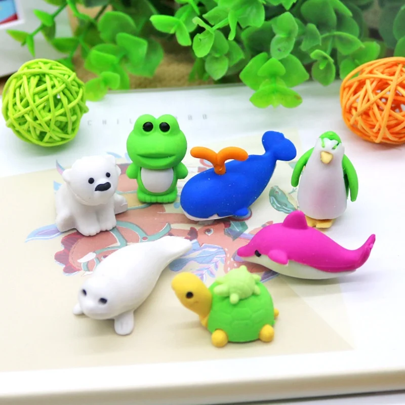 Back To School Promotional TPR Rubber Cute 3D DIY Kawaii Pencil Eraser