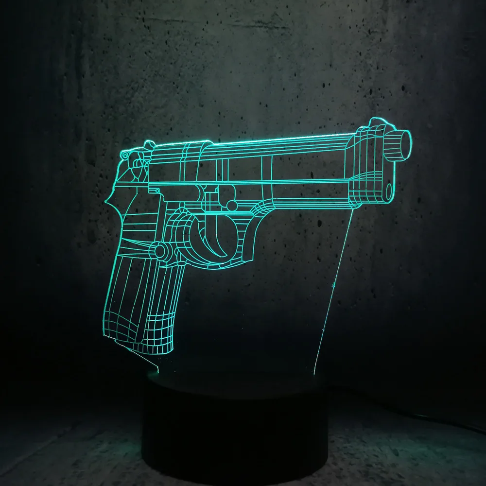 BULB Battle Royale Game PUBG TPS Pistol Gun Rifle 3D LED lamp night lights teenager bedroom desk decor cool gifts lava display